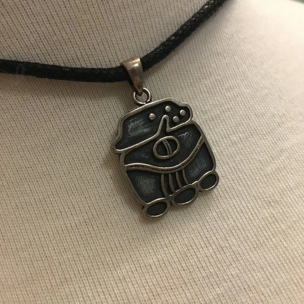 Vintage Taxco Mexico 925 Sterling Silver Mayan Calendar Pendant | Stamped - Picture 2 of 9